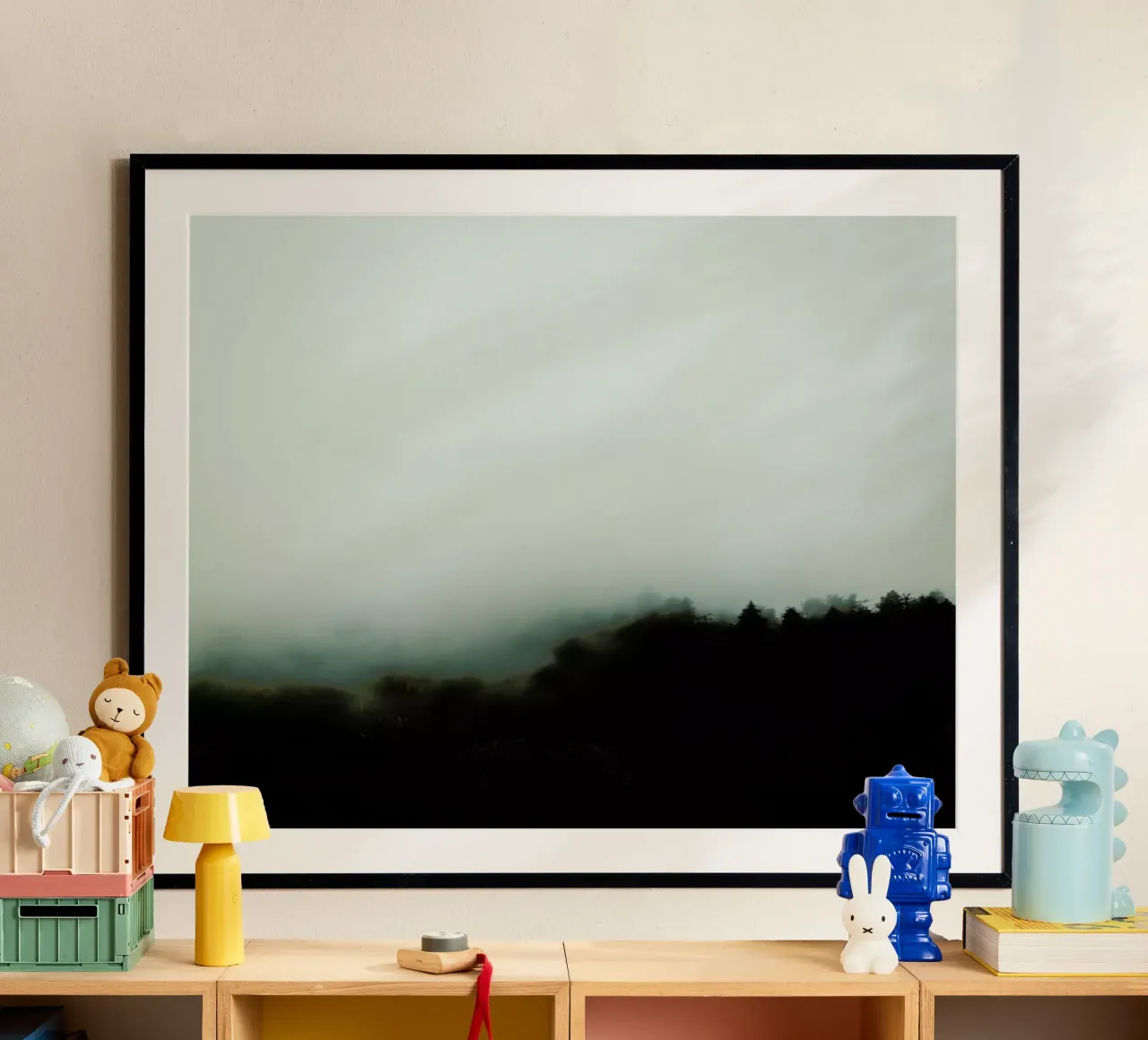 Julia's Forest in the Fog poster con telaio in alluminio da Babett Schultze