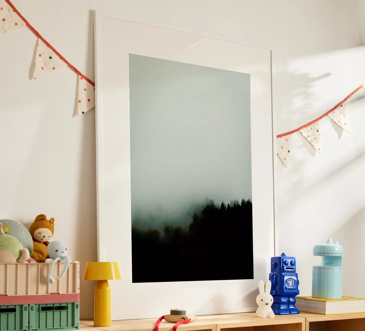 Julia's Forest in the Fog poster con telaio in alluminio da Babett Schultze