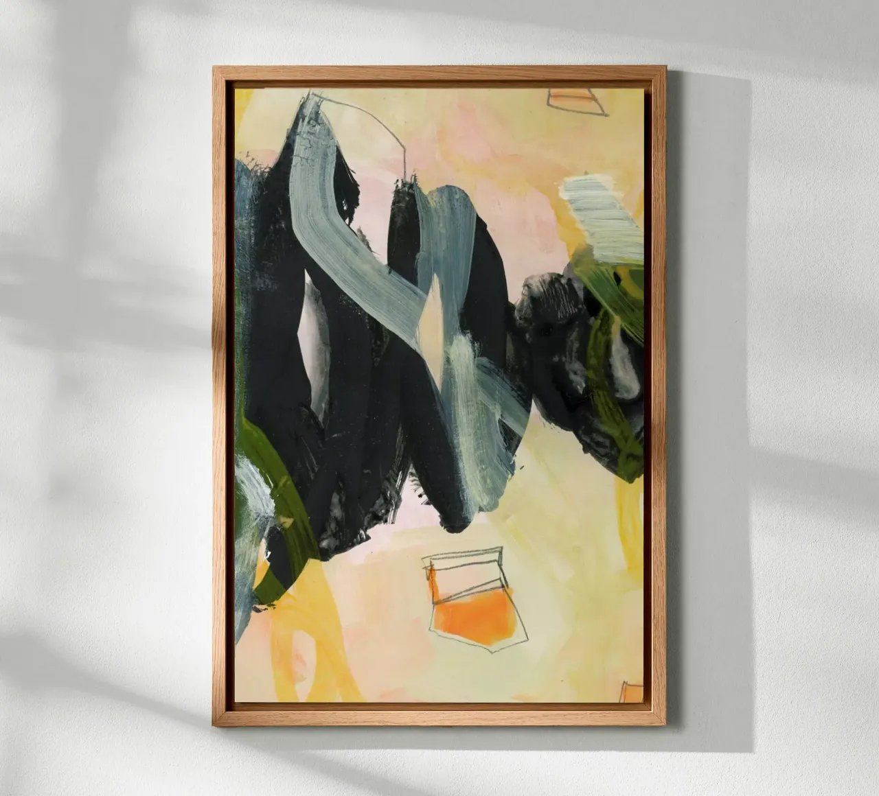 Abstract Painting IV canvas met Baklijst van IRIS LEHNHARDT FINE ART