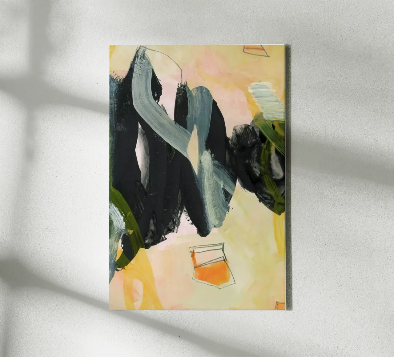 Abstract Painting IV canvas met Baklijst van IRIS LEHNHARDT FINE ART