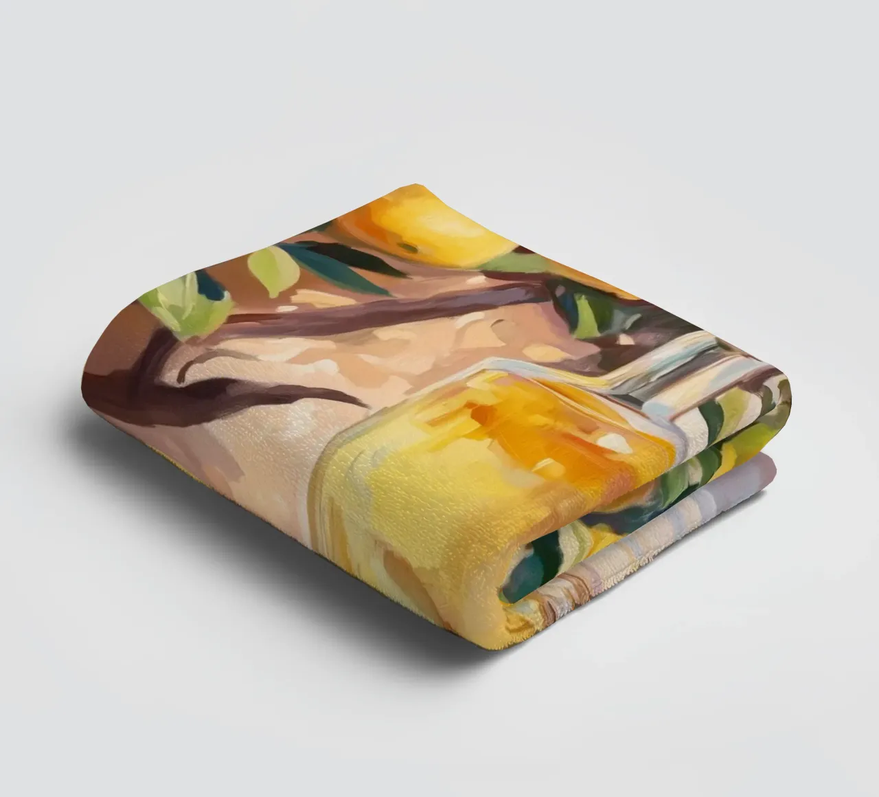 Lemon Tree with Limoncello Cocktail towel by Melloi Art Print
