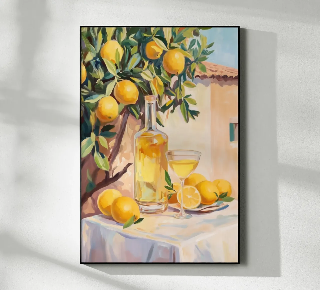 Zitronenbaum mit Limoncello-Cocktail Acryl-Glas von Melloi Art Print