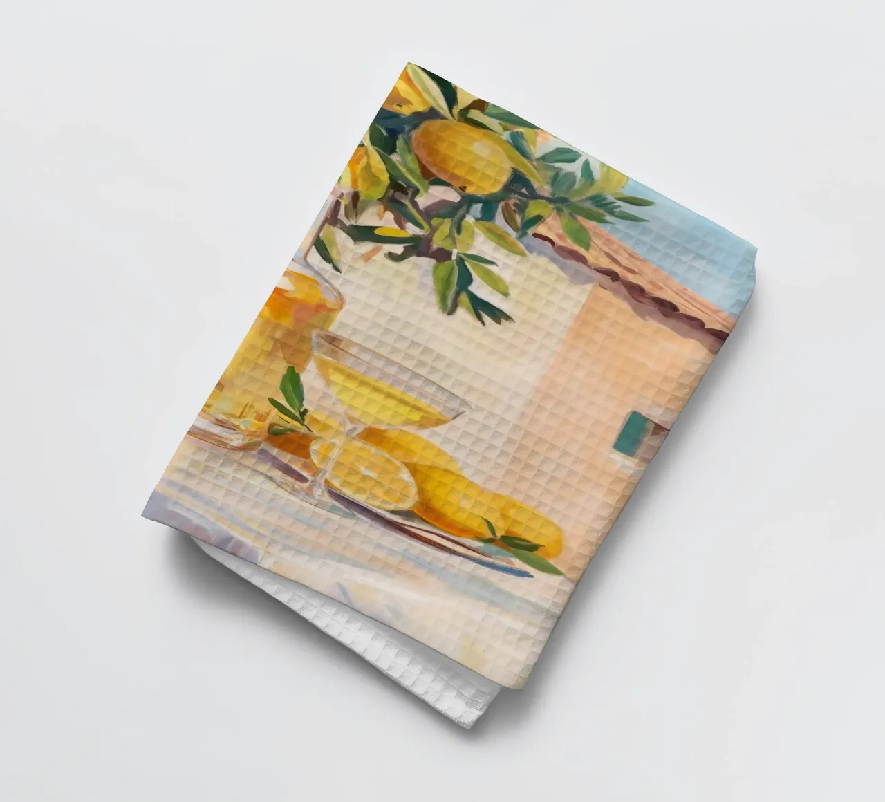 Cocktail di limoni con limoncello canovaccio da cucina da Melloi Art Print