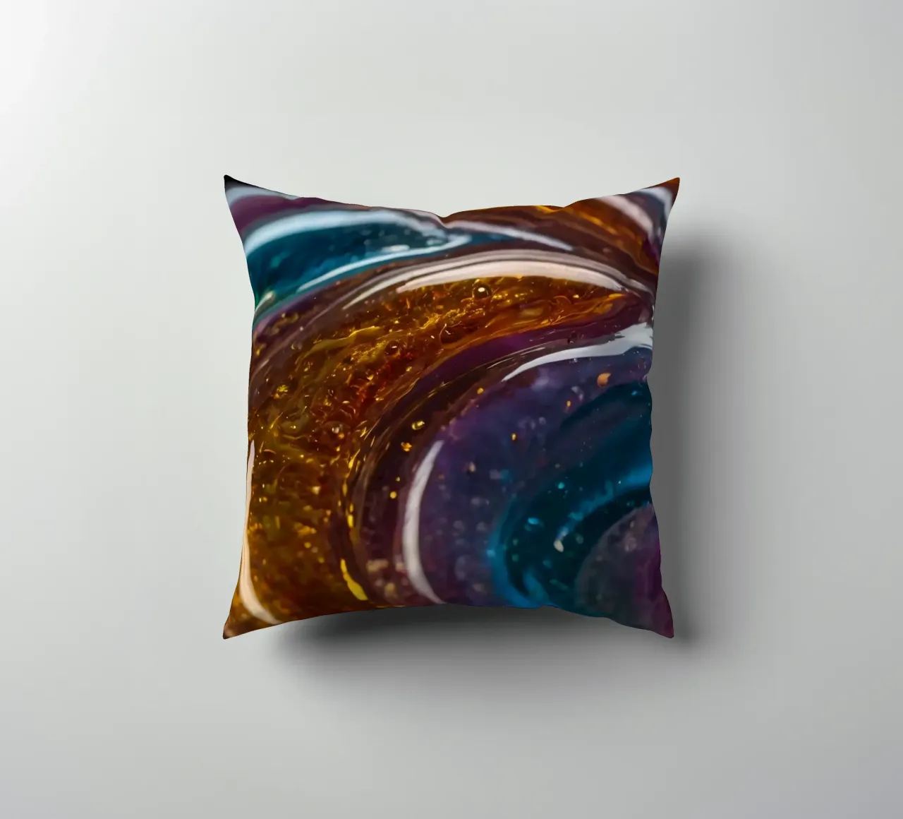Colori e texture vorticosi in una vista ravvicinata di cuscino da DesignDoodle