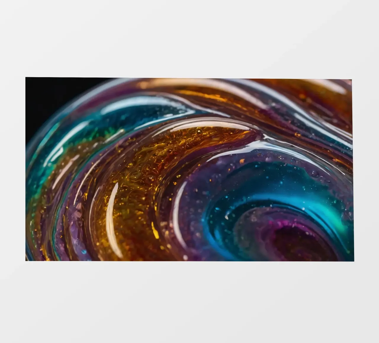 Colori e texture vorticosi in una vista ravvicinata di pellicola backlit da DesignDoodle