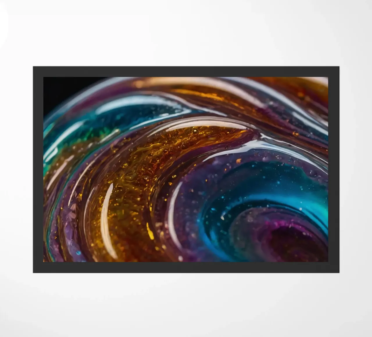 Swirling colors and textures in a close-up view of doormat by DesignDoodle