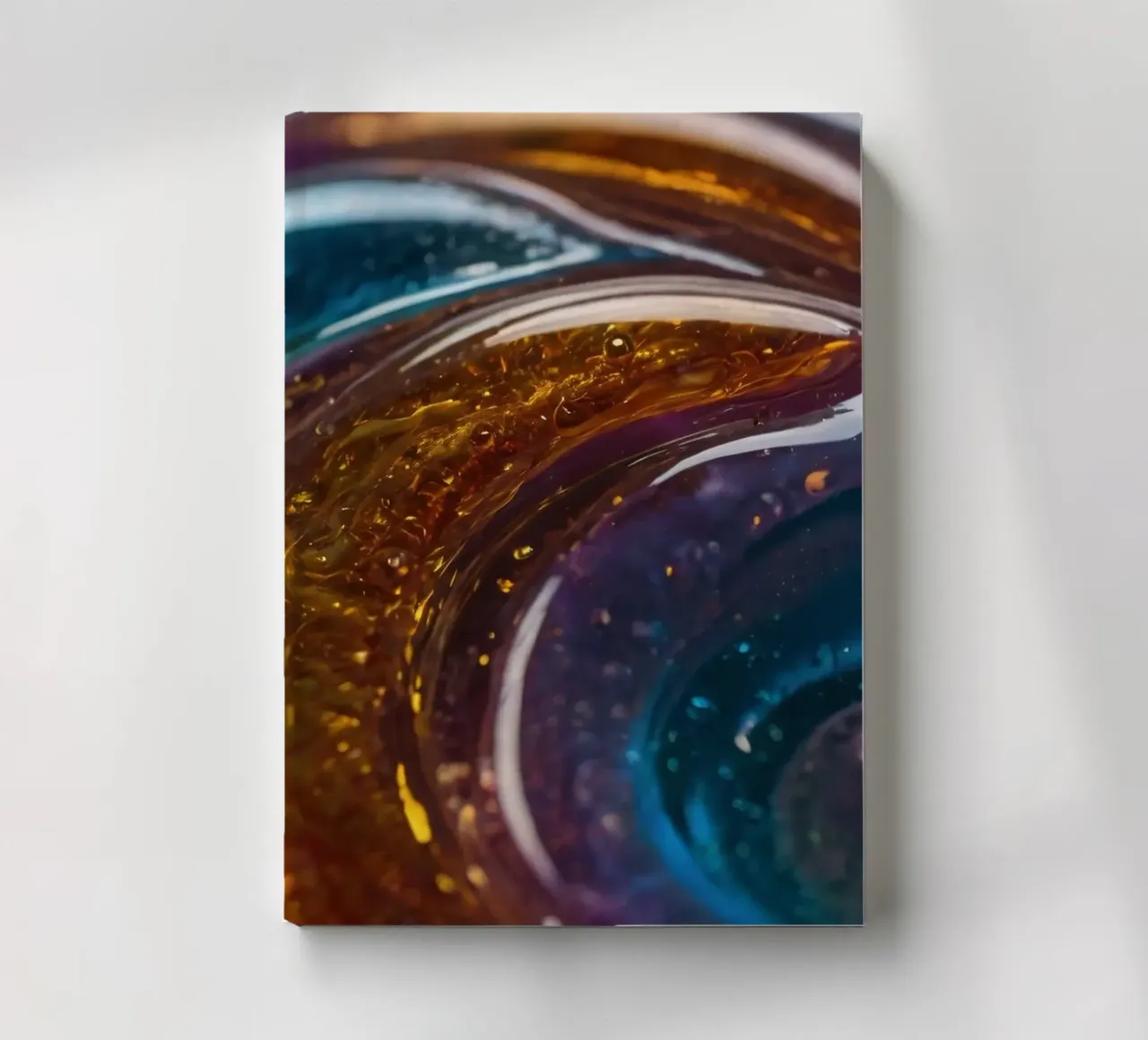 Swirling colors and textures in a close-up view of notebook by DesignDoodle