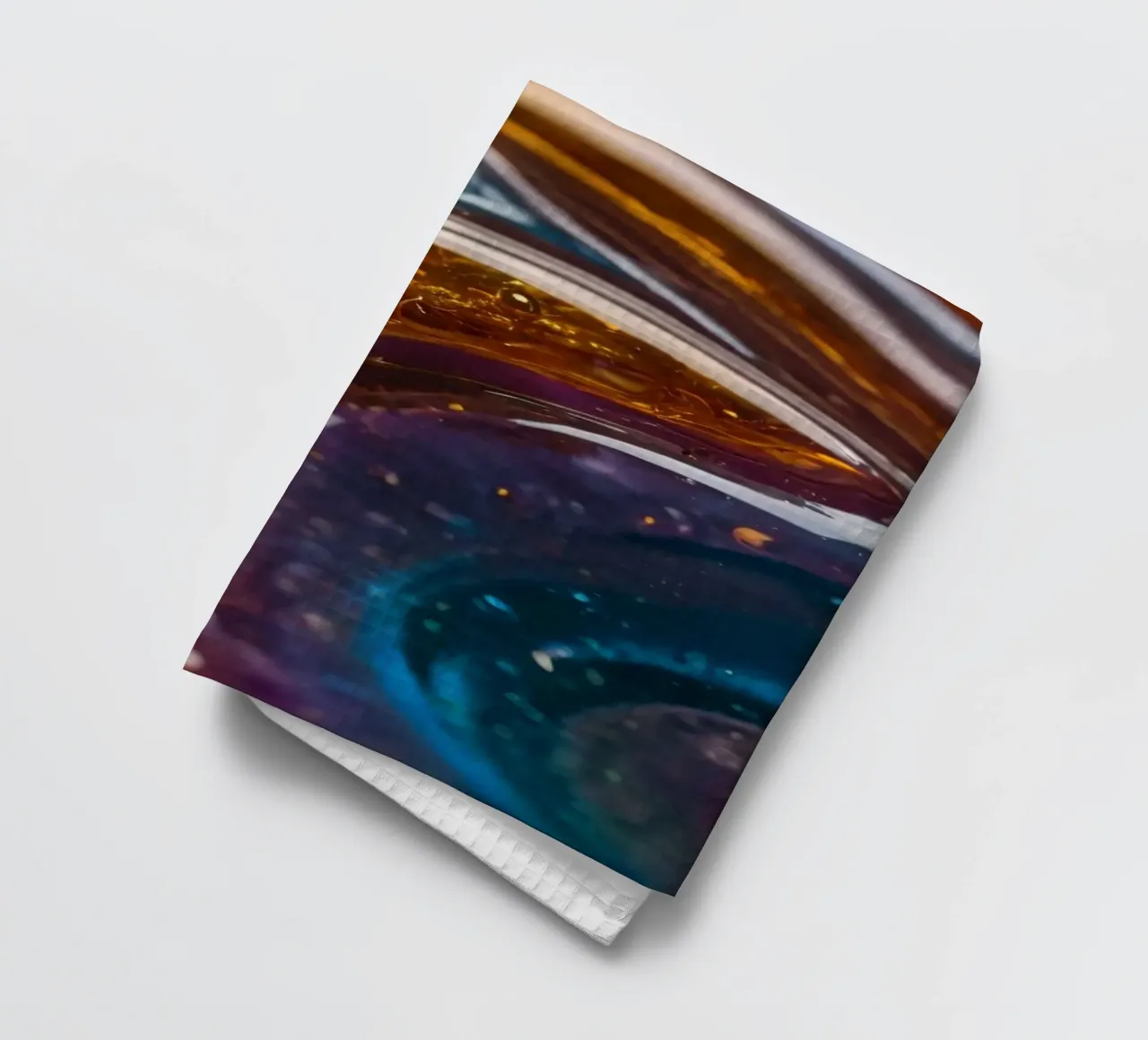 Couleurs et textures tourbillonnantes dans une vue rapprochée de torchon de DesignDoodle