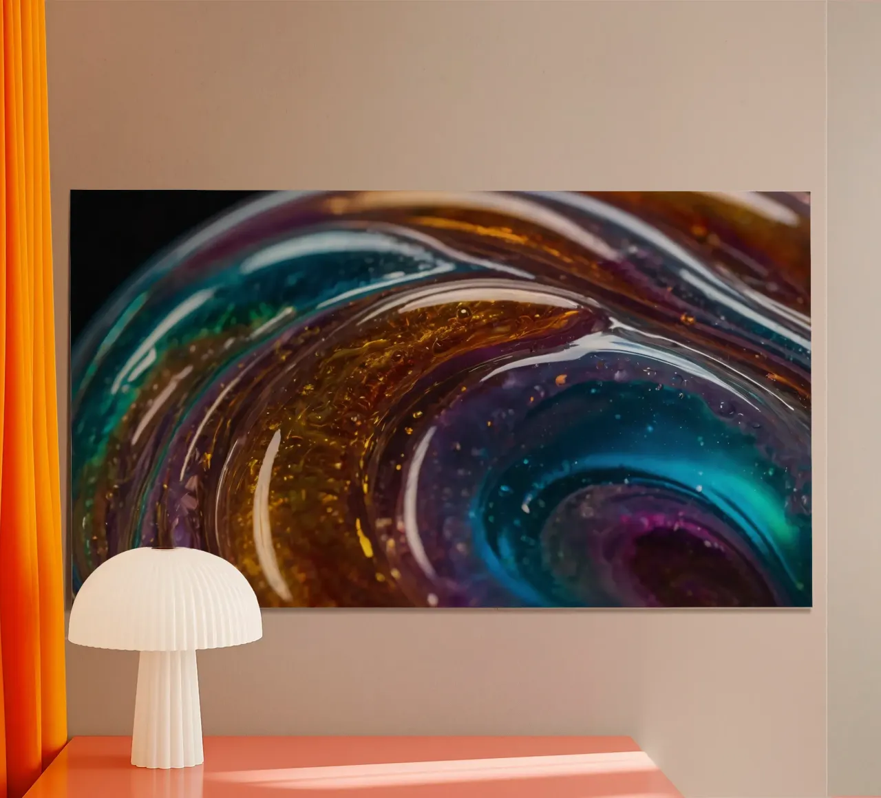Swirling colors and textures in a close-up view of hahnemühle by DesignDoodle