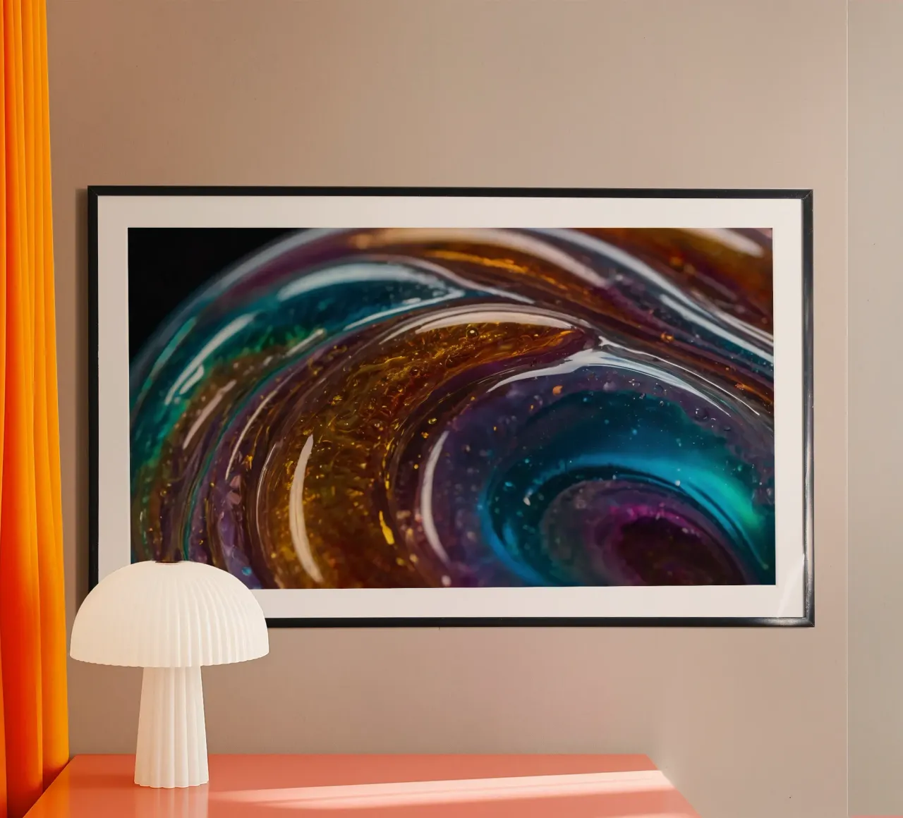 Swirling colors and textures in a close-up view of hahnemühle by DesignDoodle