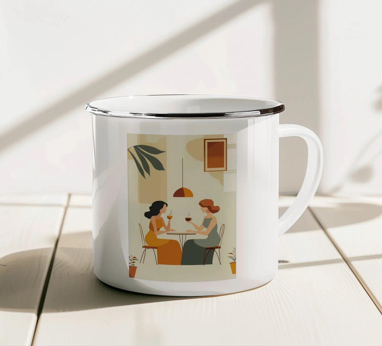 Il tempo del caffè per le donne tazza in smalto da Caeson