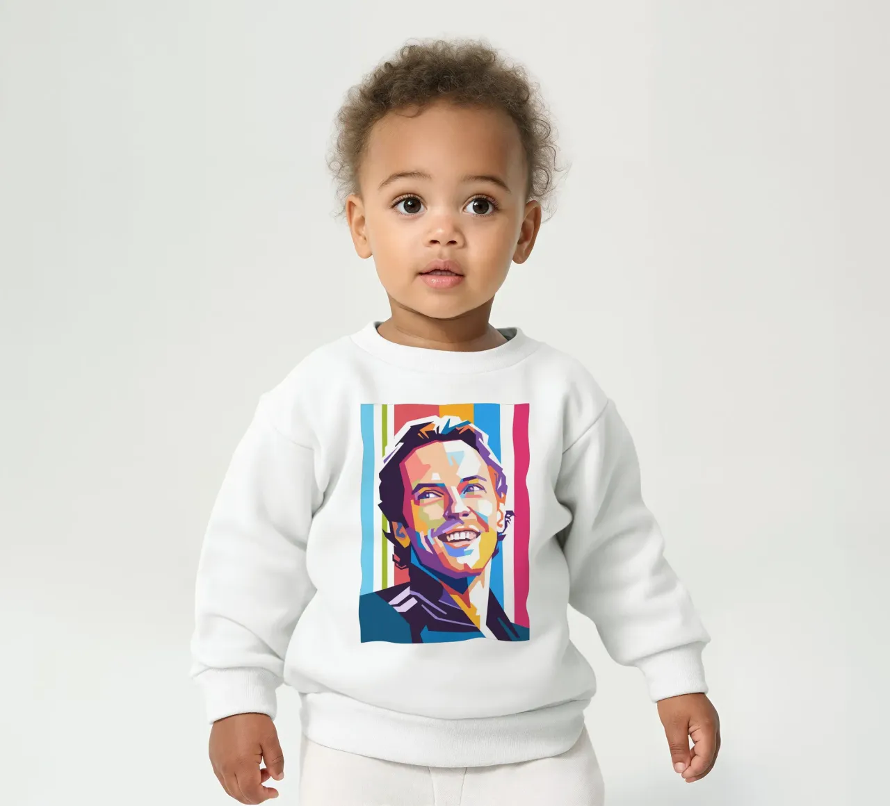 Ritratto pop art di Chris Martin dei Coldplay felpa neonato da Hantamrata