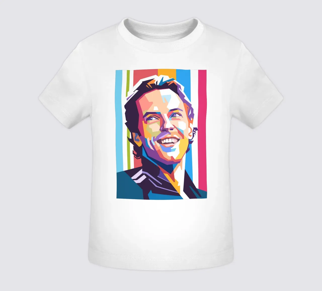 Chris Martin Coldplay pop art portrait baby t-shirt by Hantamrata