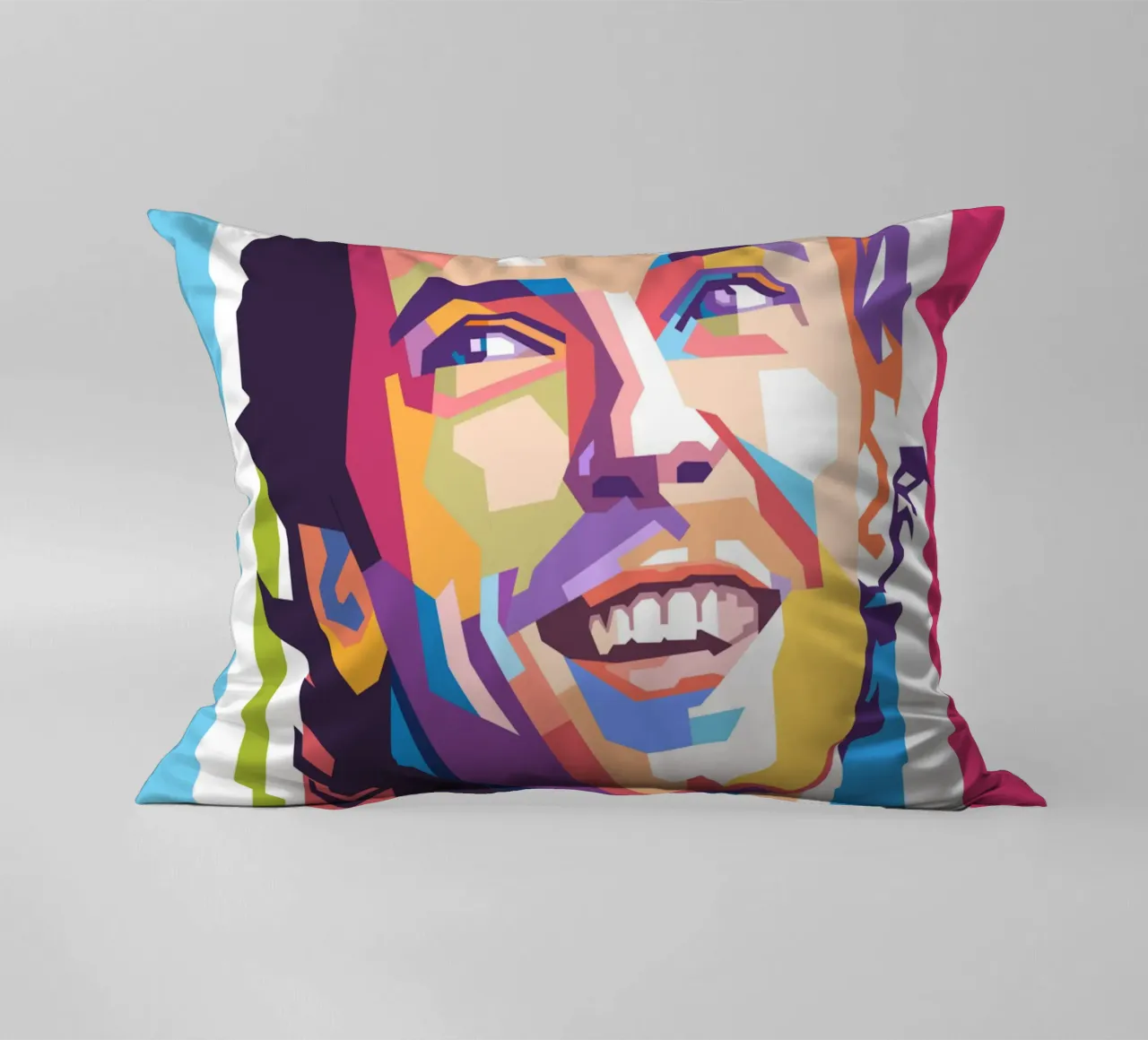 Ritratto pop art di Chris Martin dei Coldplay cuscino da Hantamrata