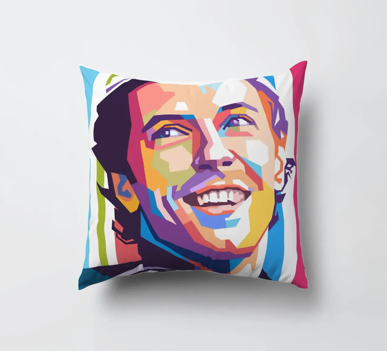 Ritratto pop art di Chris Martin dei Coldplay cuscino da Hantamrata