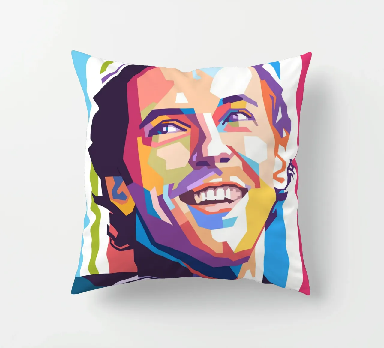 Ritratto pop art di Chris Martin dei Coldplay cuscino da Hantamrata