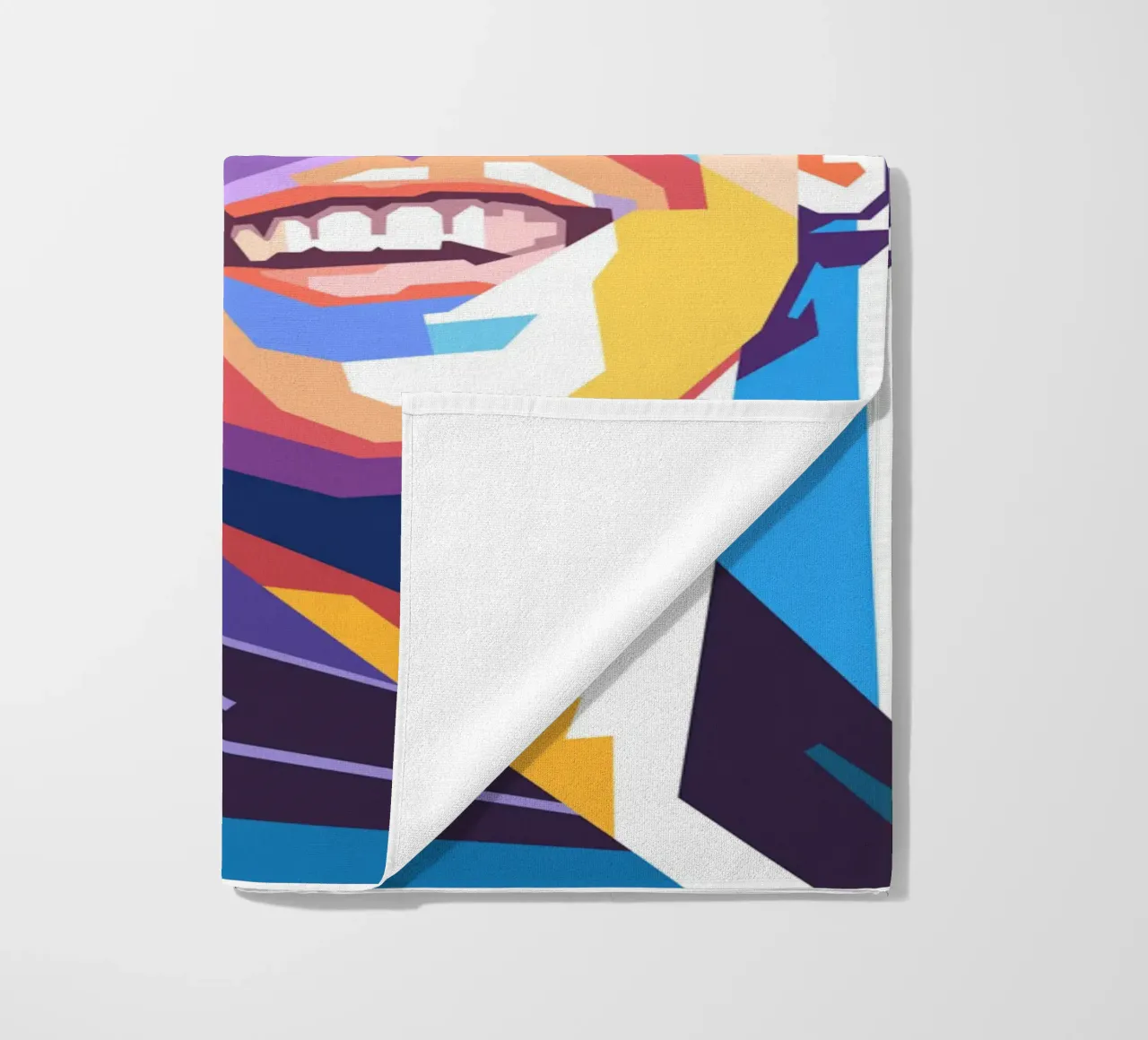 Ritratto pop art di Chris Martin dei Coldplay telo mare da Hantamrata