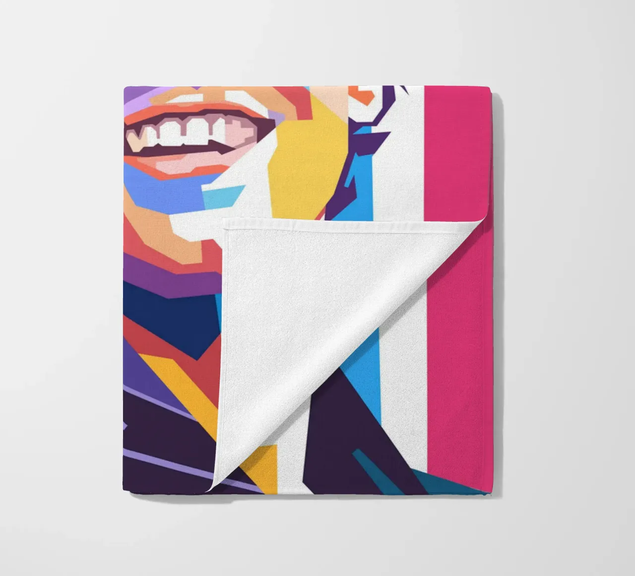 Ritratto pop art di Chris Martin dei Coldplay telo mare da Hantamrata