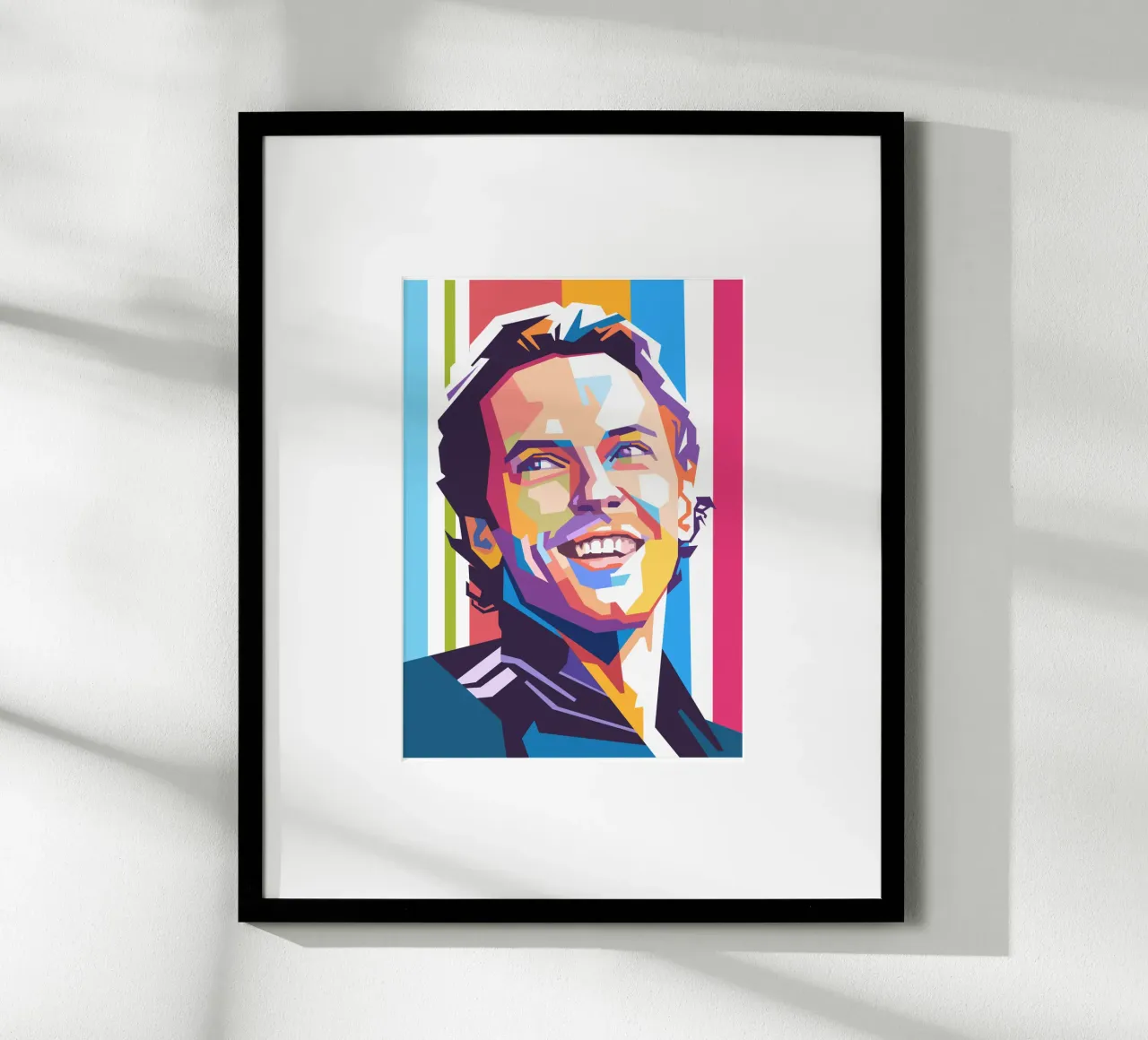 Ritratto pop art di Chris Martin dei Coldplay carta hahnemühle da Hantamrata