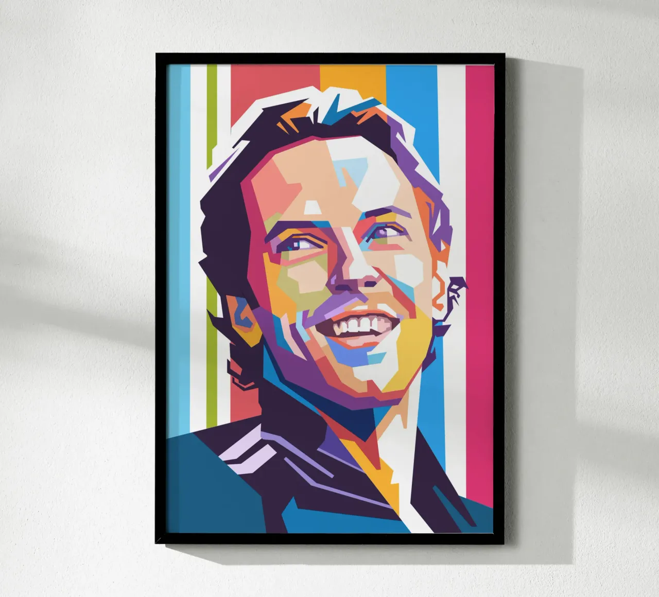 Ritratto pop art di Chris Martin dei Coldplay carta hahnemühle da Hantamrata