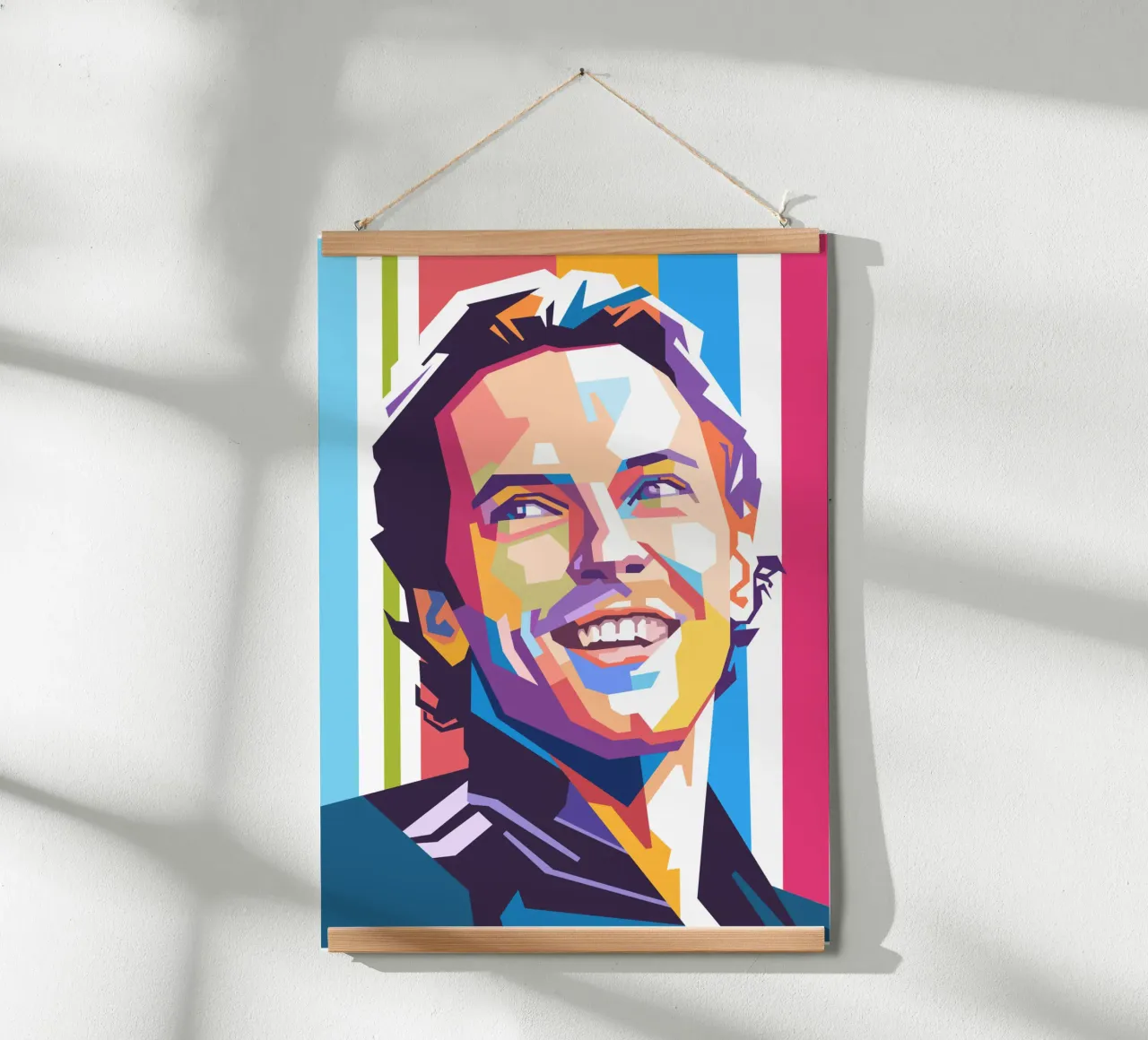 Ritratto pop art di Chris Martin dei Coldplay carta hahnemühle da Hantamrata