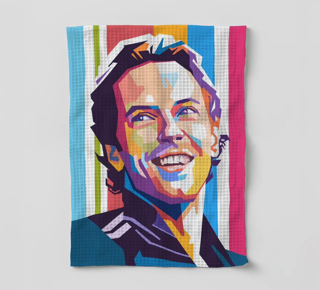 Chris Martin Coldplay portrait pop art torchon de Hantamrata