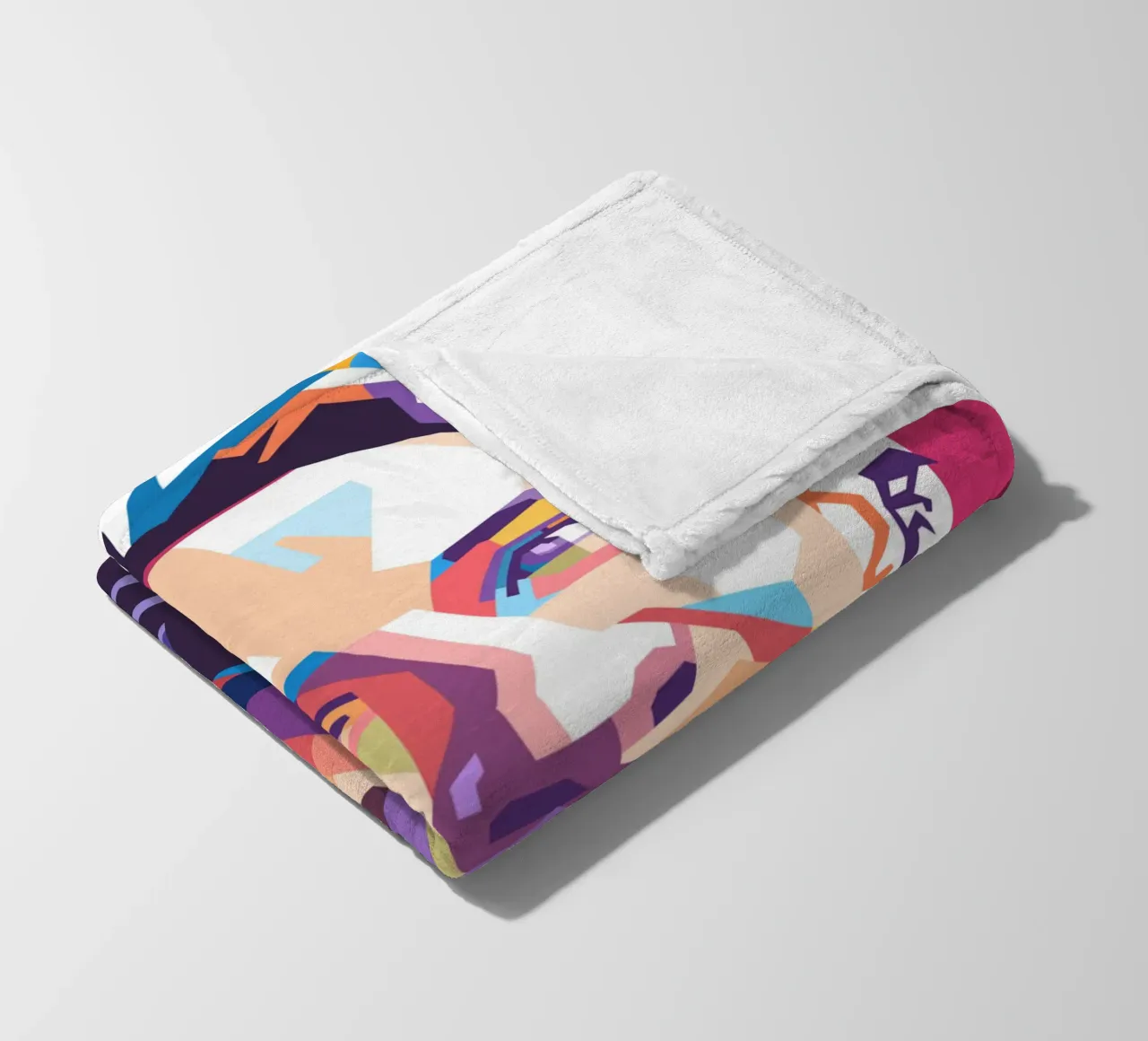 Ritratto pop art di Chris Martin dei Coldplay coperta in pile da Hantamrata