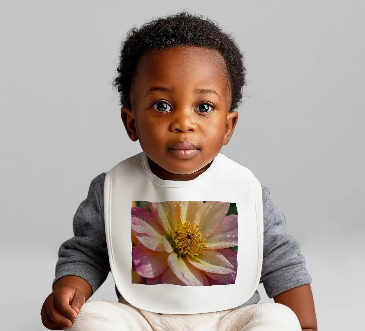 Eine Nahaufnahme einer leuchtenden Blume in einem Garten Babylätzchen von DesignDoodle