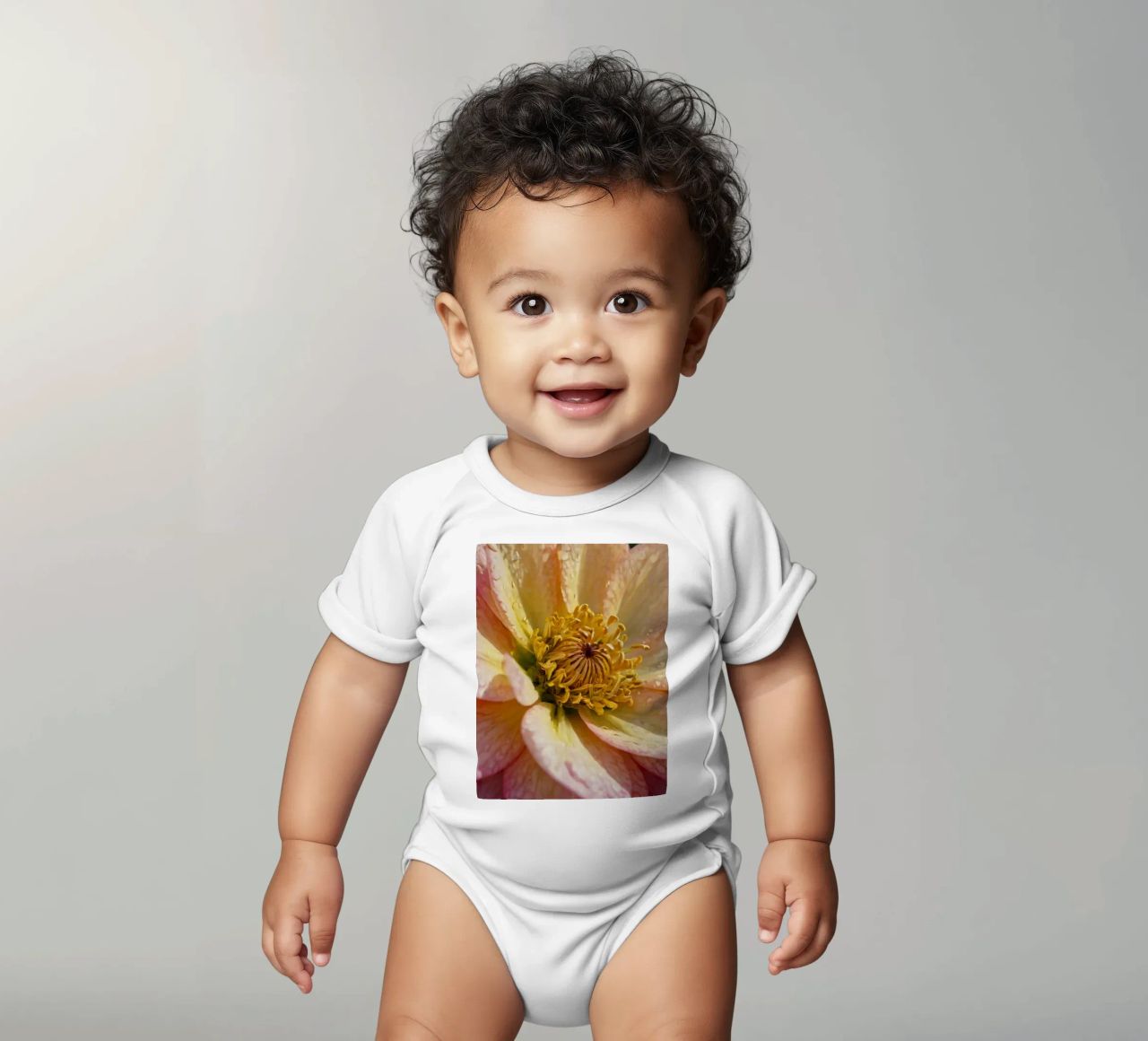 Vue rapprochée d'une fleur vibrante dans un jardin body bébé de DesignDoodle