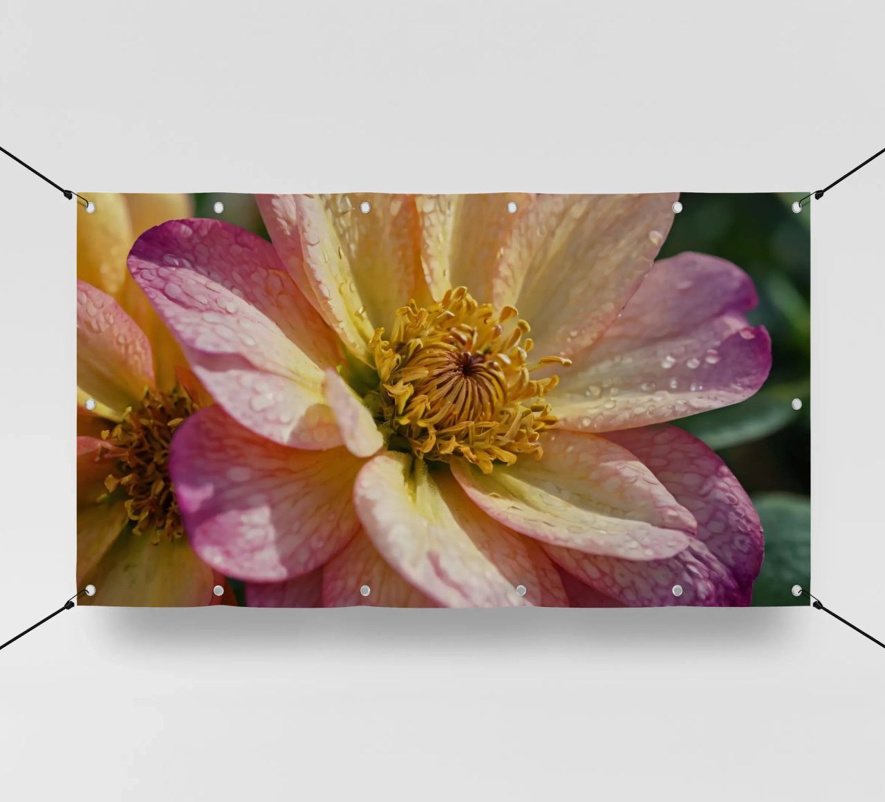 Vue rapprochée d'une fleur vibrante dans un jardin bâche pvc de DesignDoodle