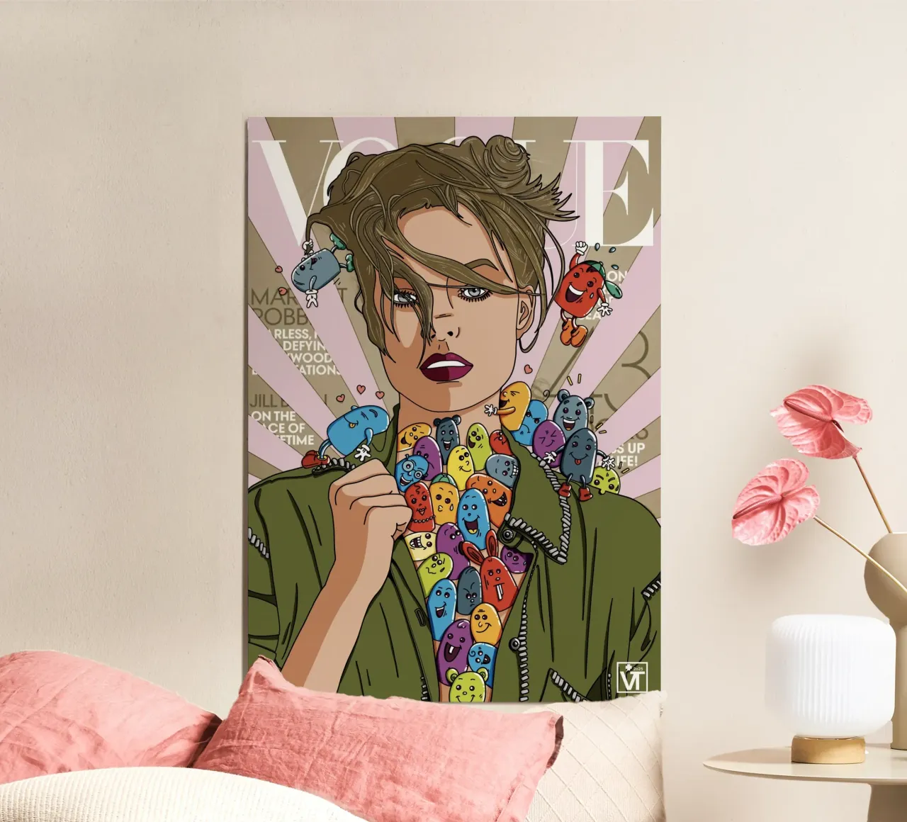 Margot recover poster with wooden frame by Rosita Pepita
