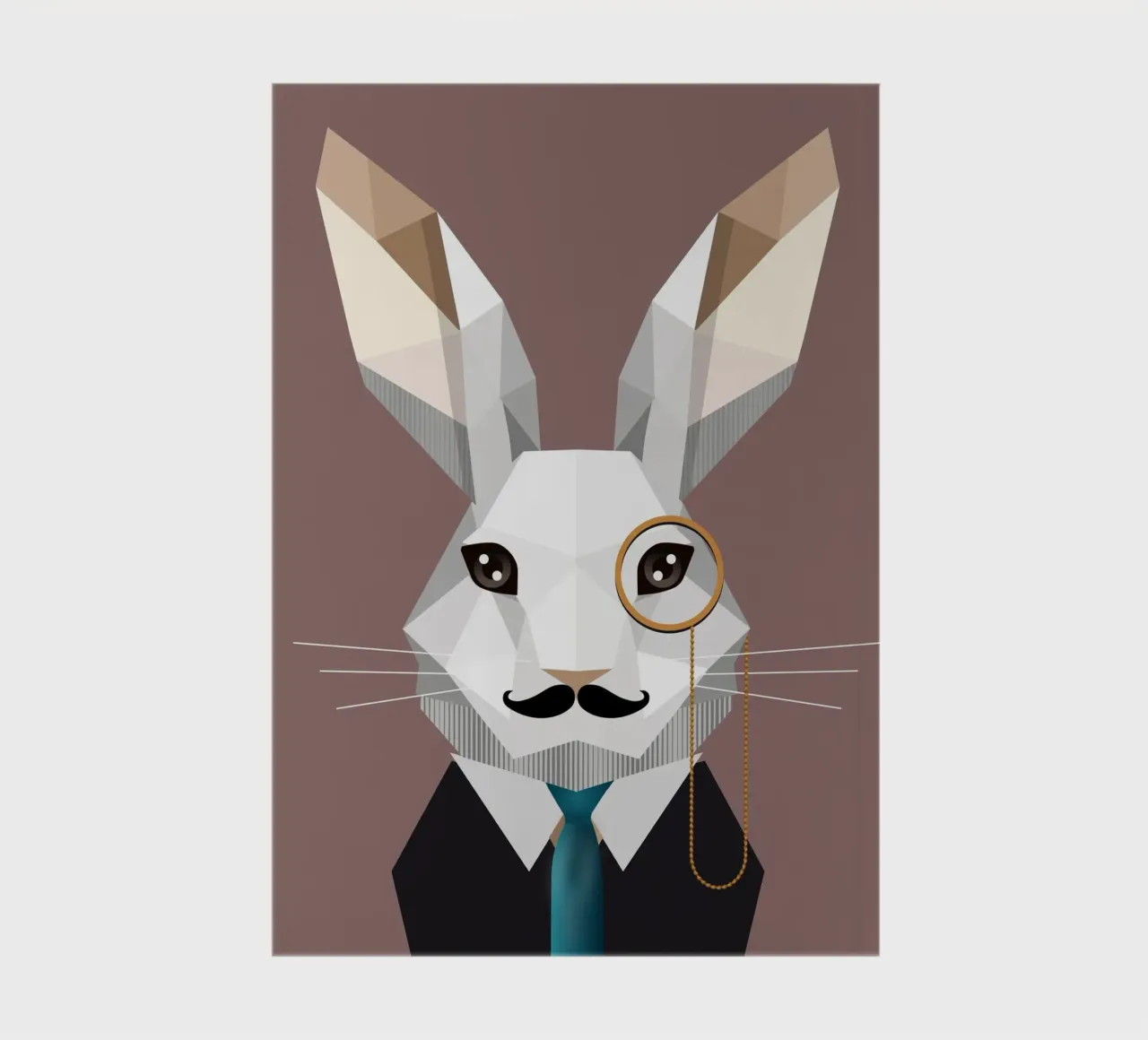 Elegant Easter bunny with monocle & moustache notebook by namosh