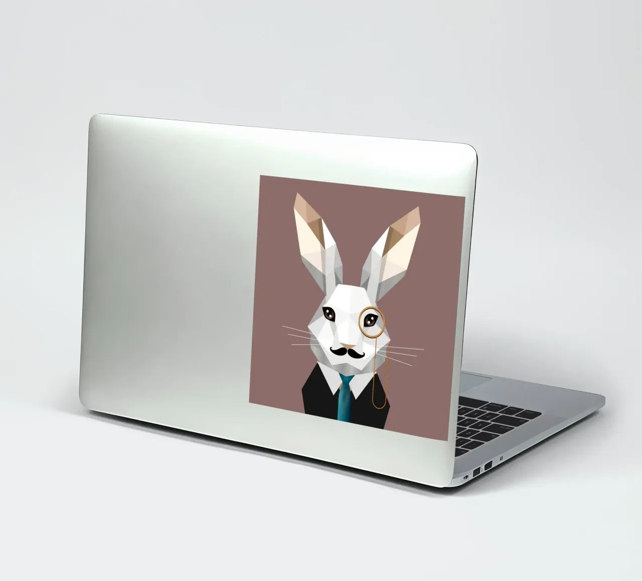 Elegante coniglietto di Pasqua con monocolo e baffi adesivo da namosh