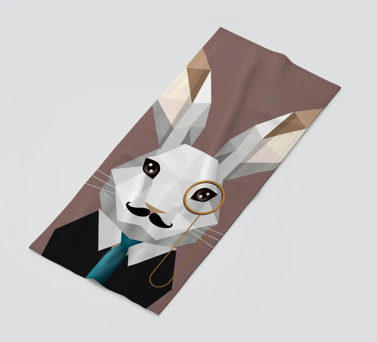 Elegante coniglietto di Pasqua con monocolo e baffi telo mare da namosh