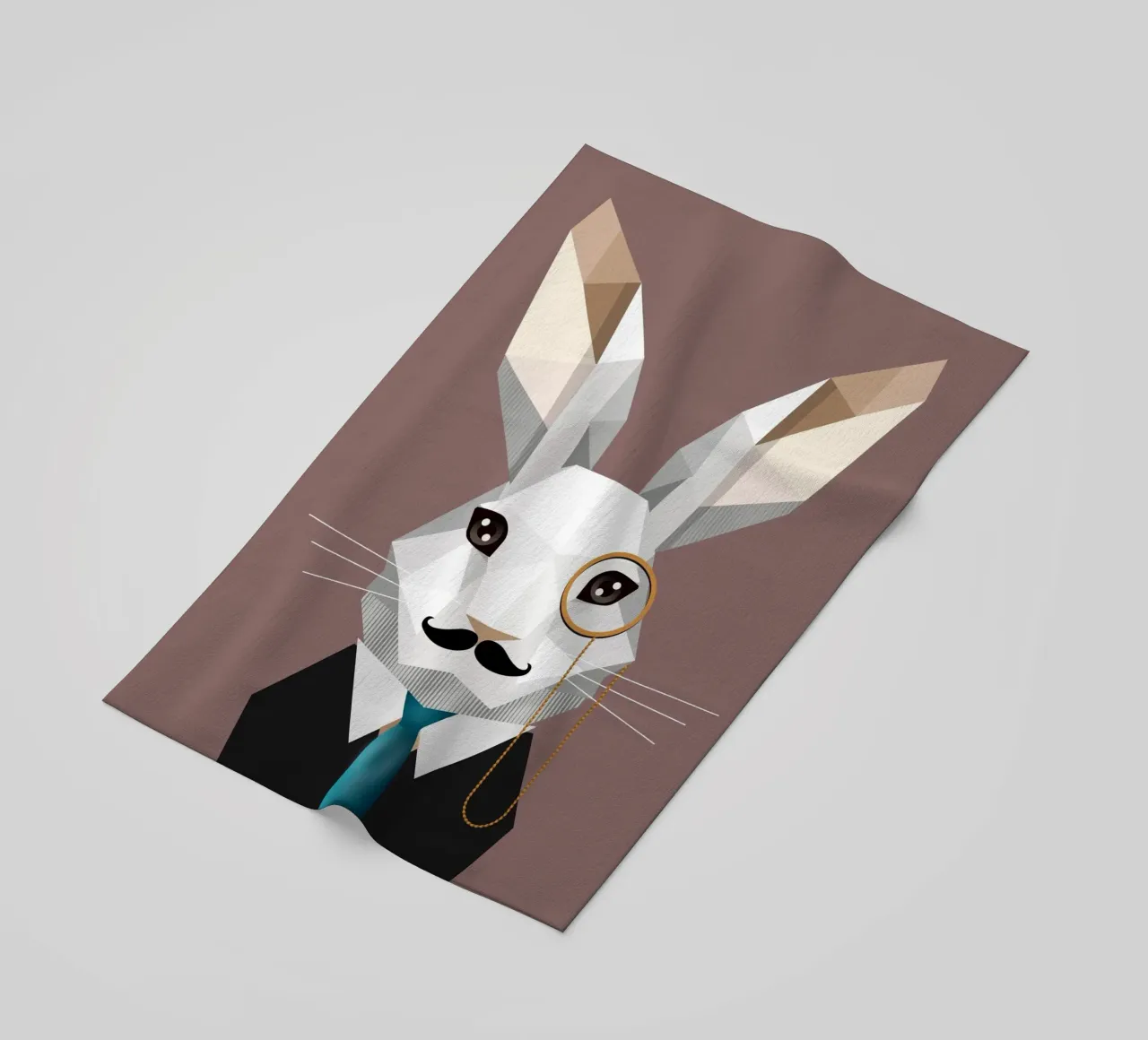 Elegante coniglietto di Pasqua con monocolo e baffi telo mare da namosh