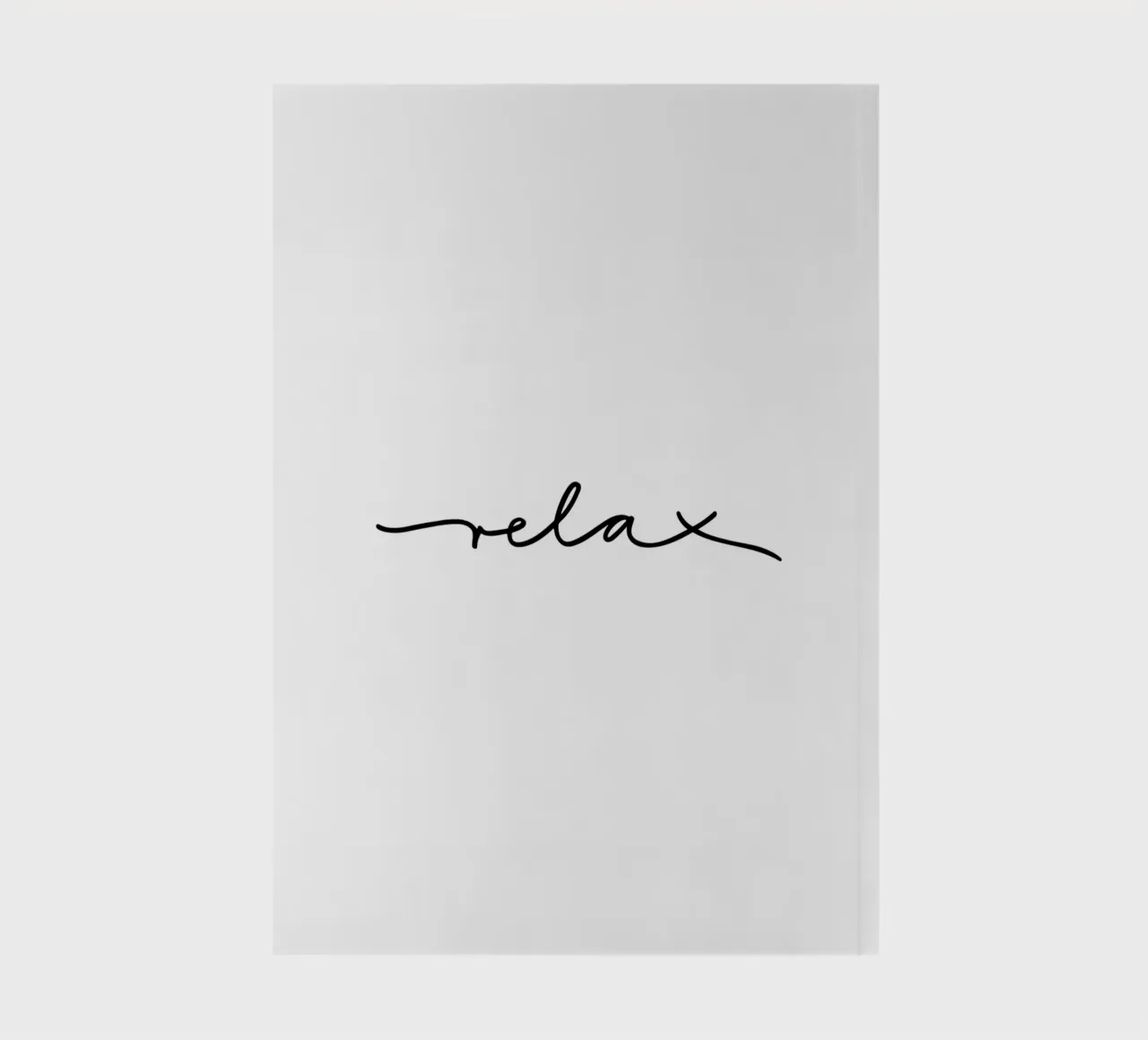 Relax Typografie minimal schwarzweiß notebook by Kathrin Woo Design