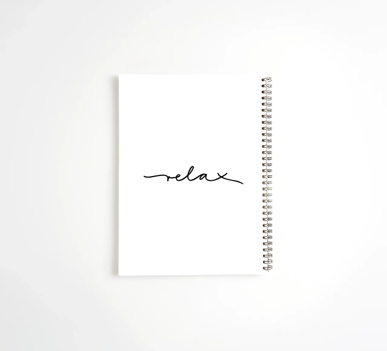 Relax Typografie minimal schwarzweiß carnet à spirale de Kathrin Woo Design