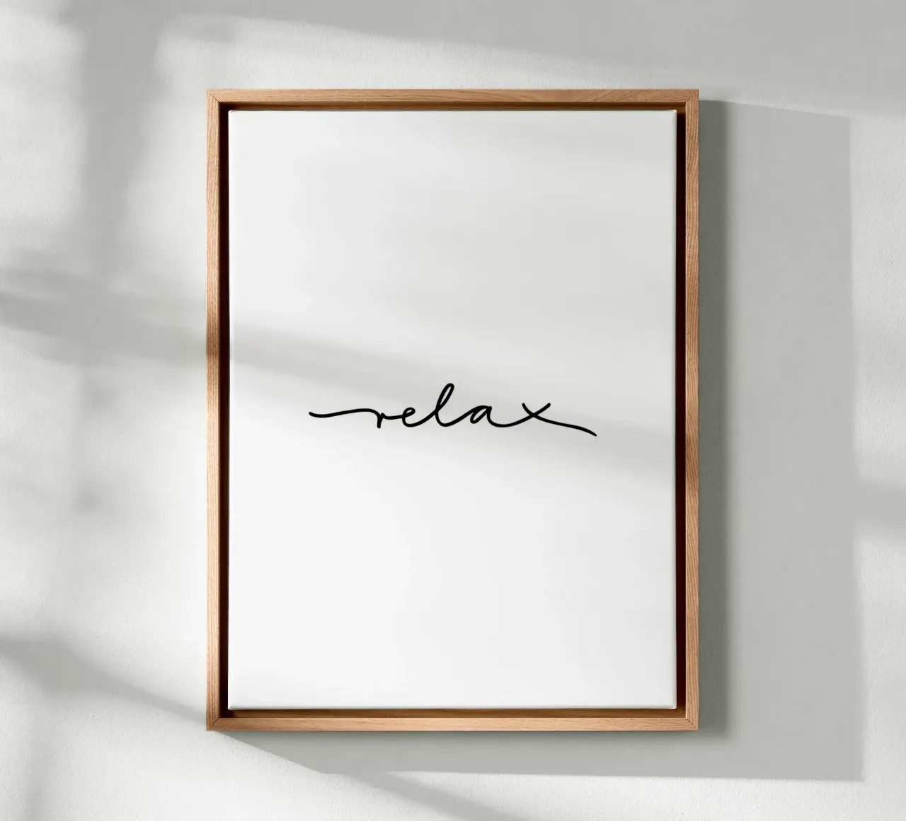 Relax Typografie minimal schwarzweiß tela con Cornice a cassetta da Kathrin Woo Design
