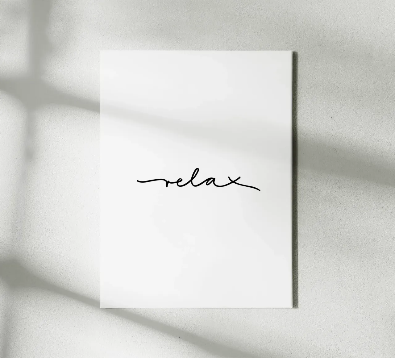 Relax Typografie minimal schwarzweiß tela con Cornice a cassetta da Kathrin Woo Design
