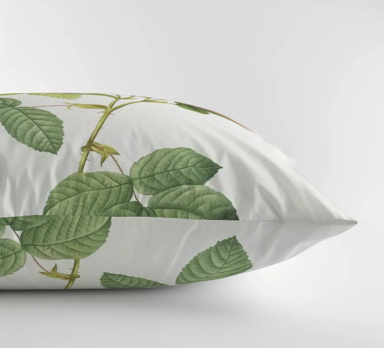 Pink Roses Botanical Print decorative cushion by Venus Art