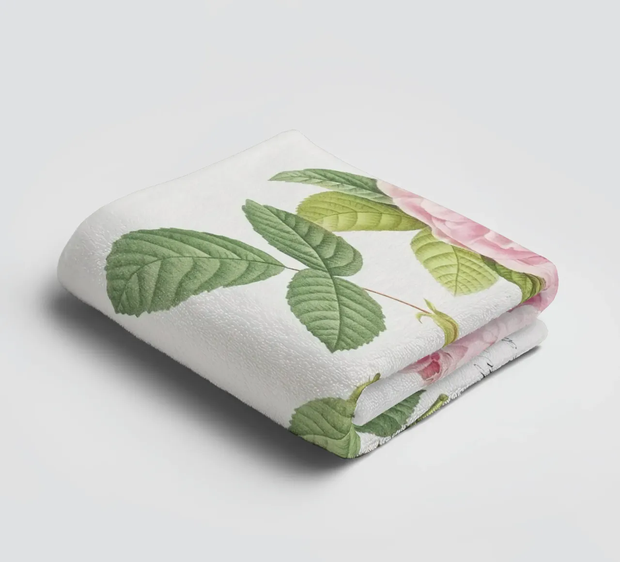 Pink Roses Botanical Print towel by Venus Art