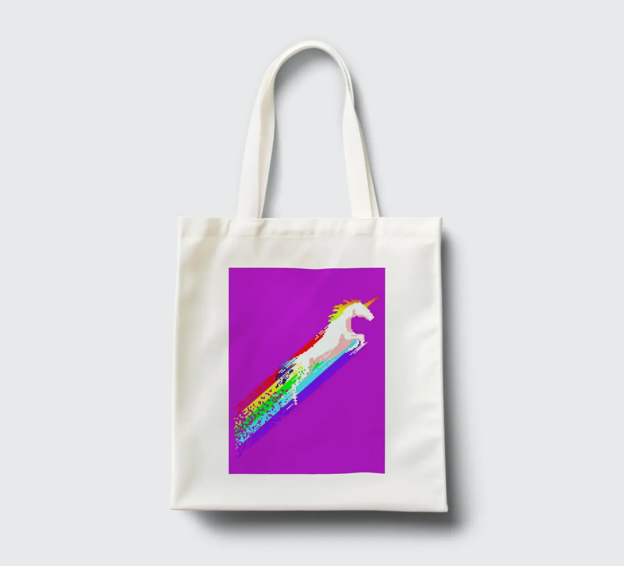 Pixel Unicorn borsa in juta da Róbert Farkas