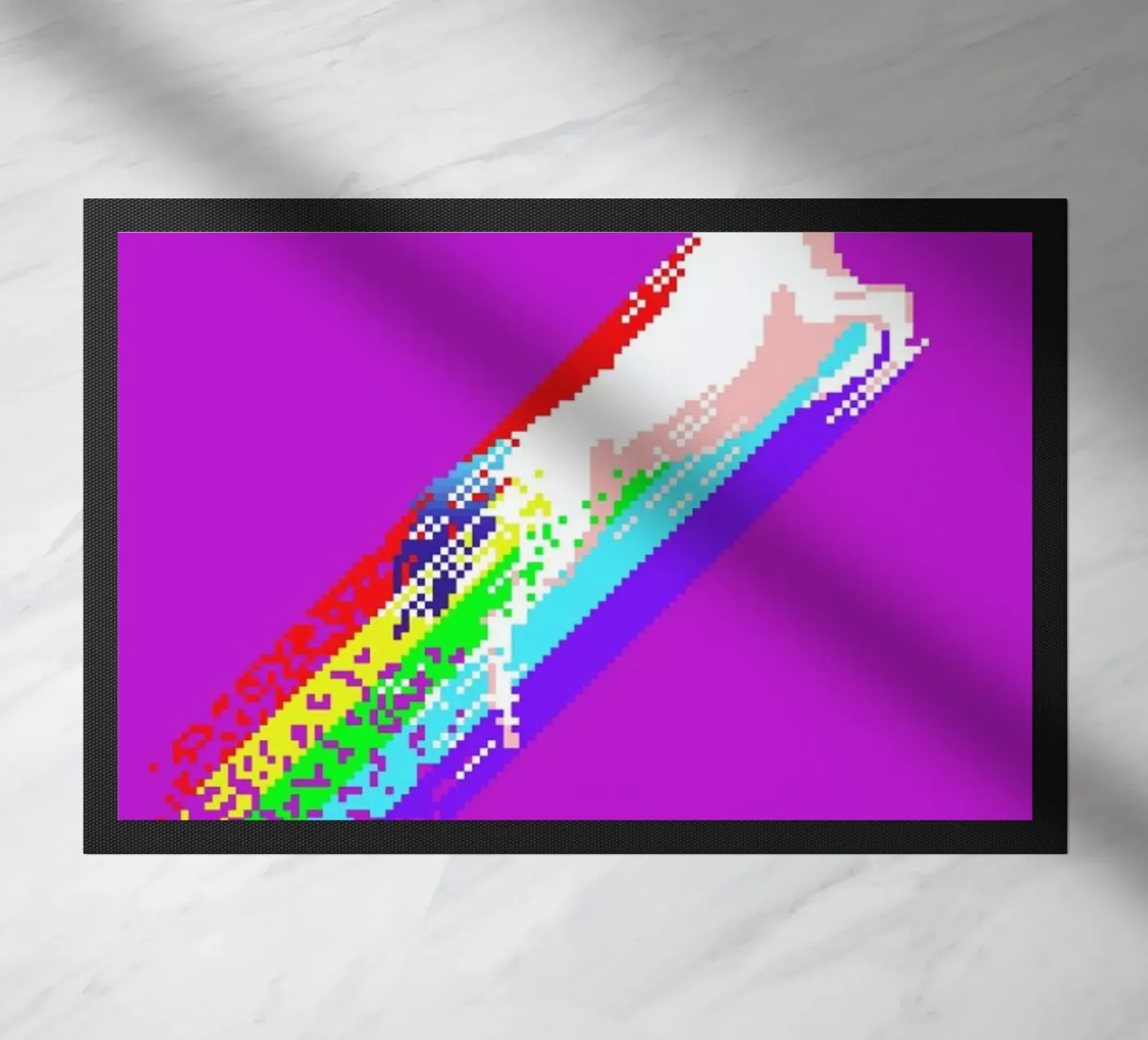 Pixel Unicorn doormat by Róbert Farkas