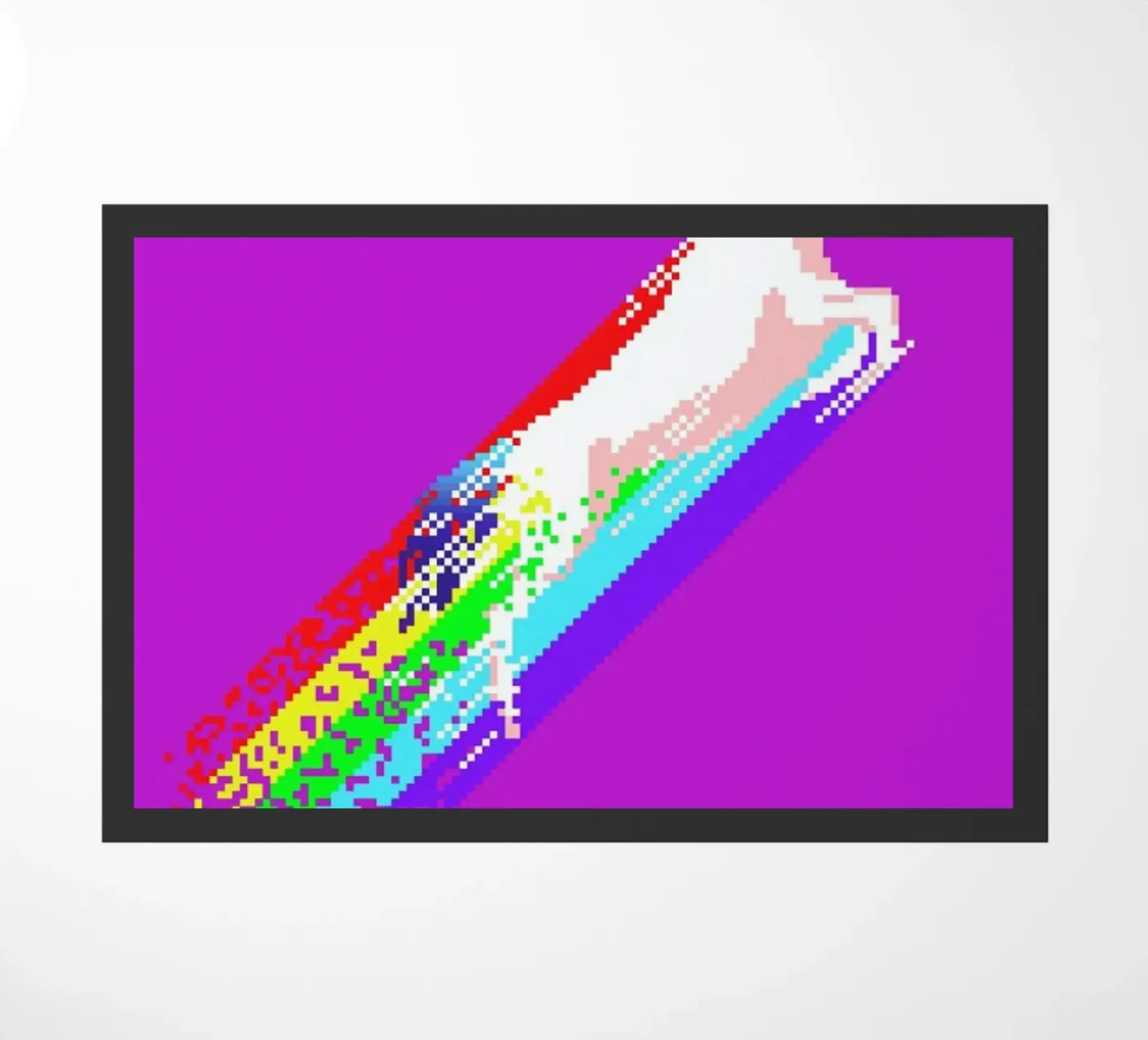 Pixel Unicorn doormat by Róbert Farkas