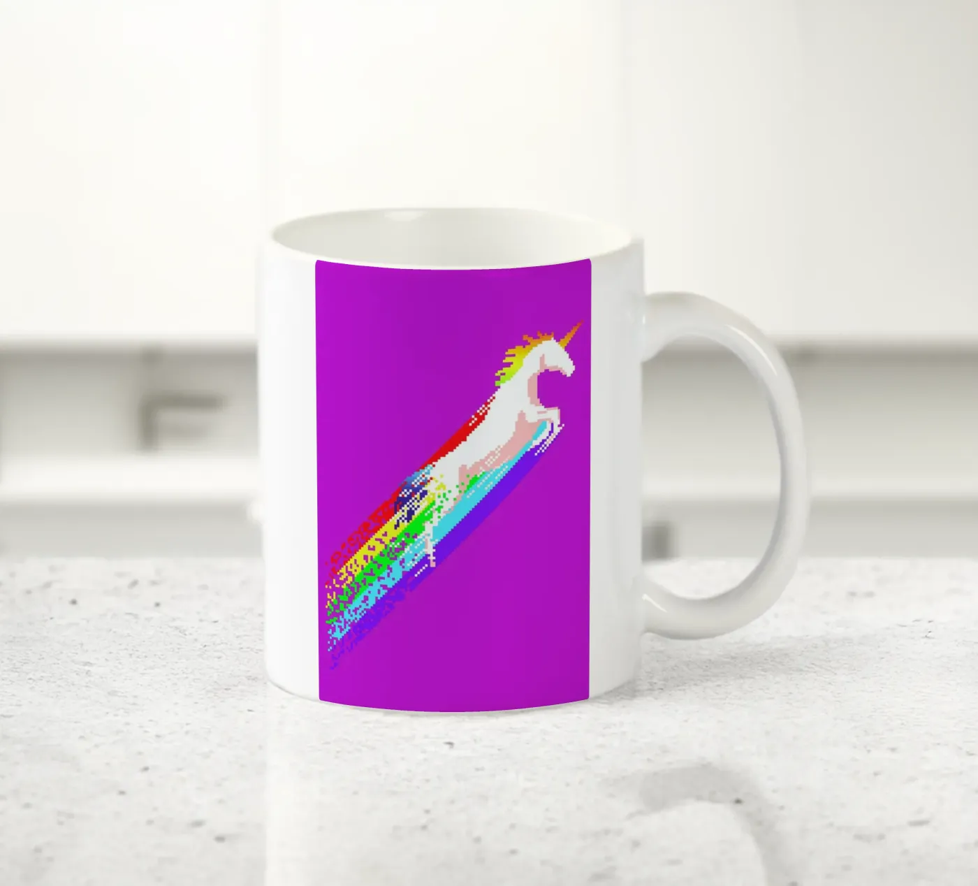 Pixel Unicorn ceramic mug by Róbert Farkas