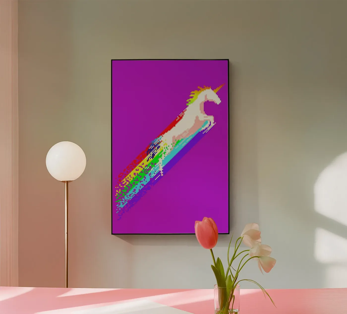 Pixel Unicorn Acryl-Glas von Róbert Farkas