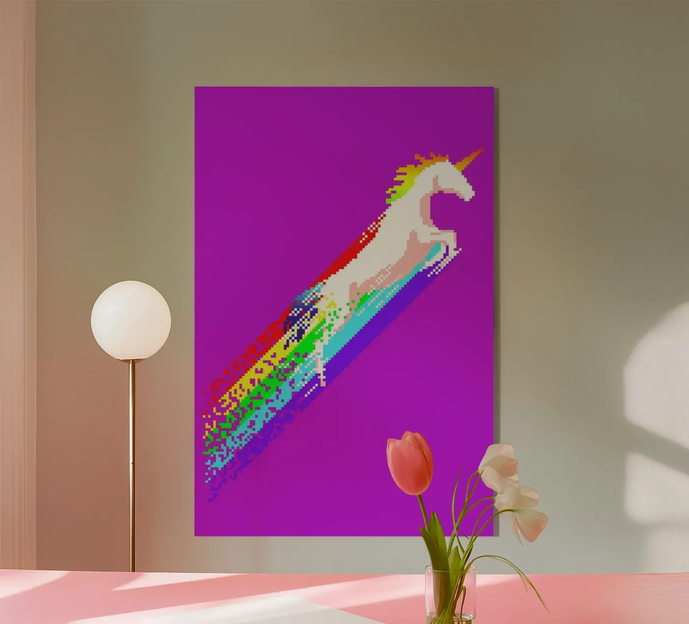Pixel Unicorn Acryl-Glas von Róbert Farkas