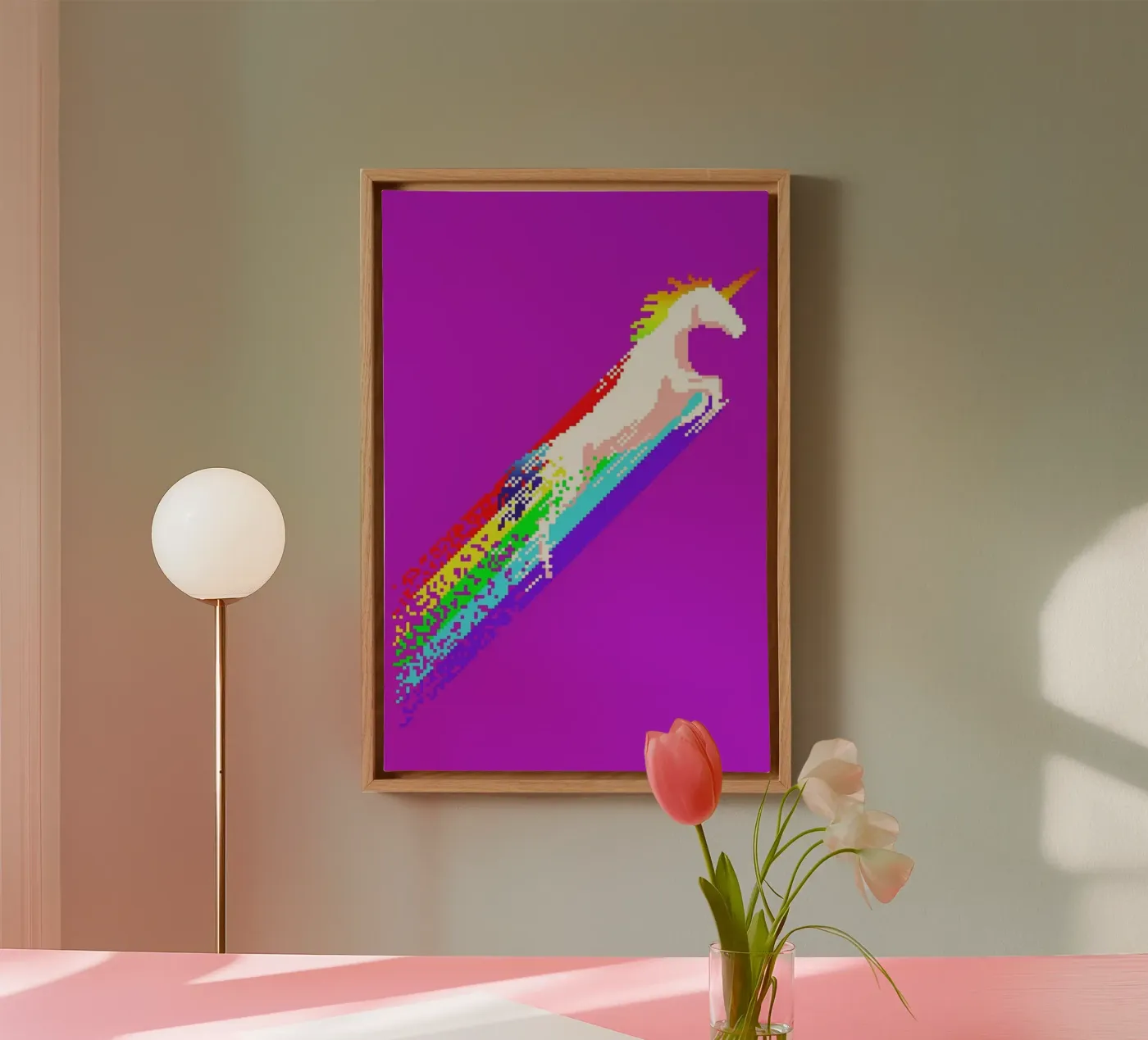 Pixel Unicorn canvas van Róbert Farkas