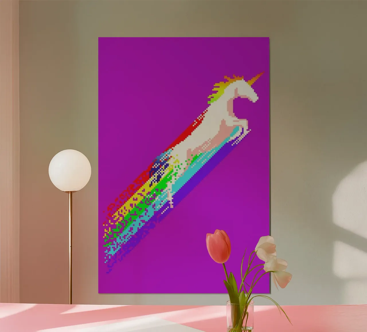 Pixel Unicorn poster van Róbert Farkas