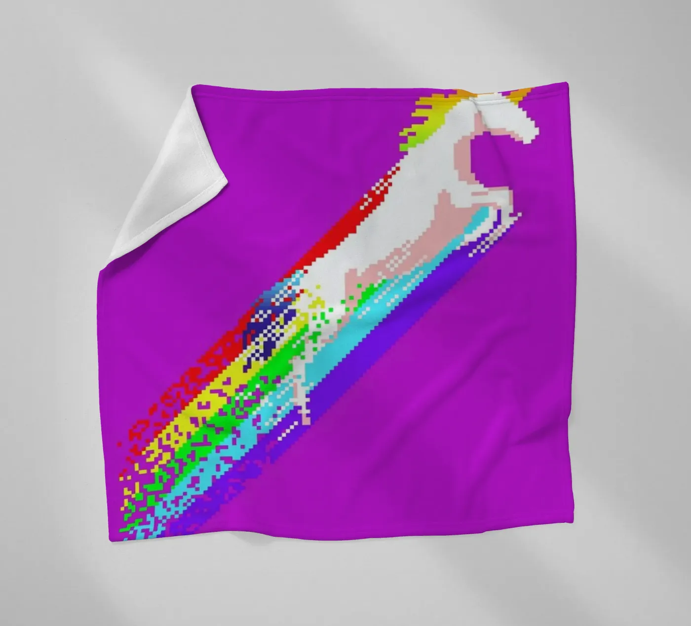 Pixel Unicorn fleece blanket by Róbert Farkas